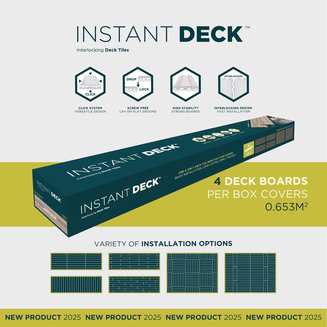 Instant Deck - Antique - Pack of 4 Deck Boards