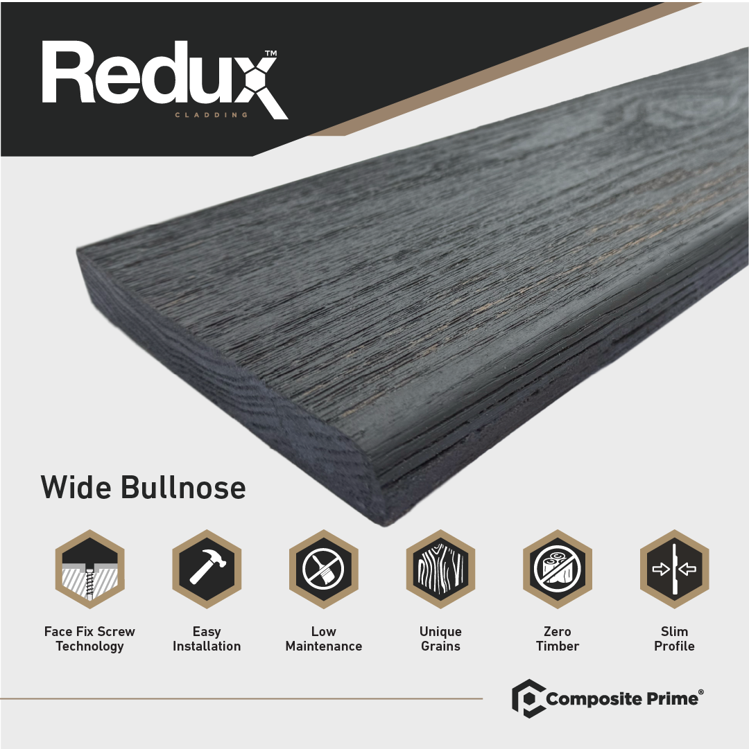 Redux Cladding Wide Bullnose Board - 22 x 150 x 3600mm